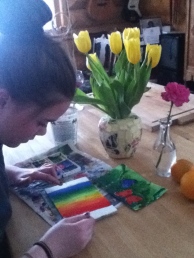 a young artist at work